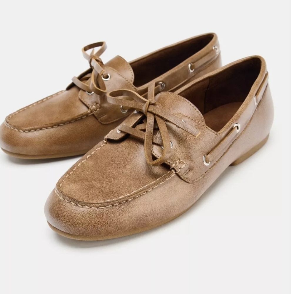 ZARA Lace Up Flats - Picture 3 of 4